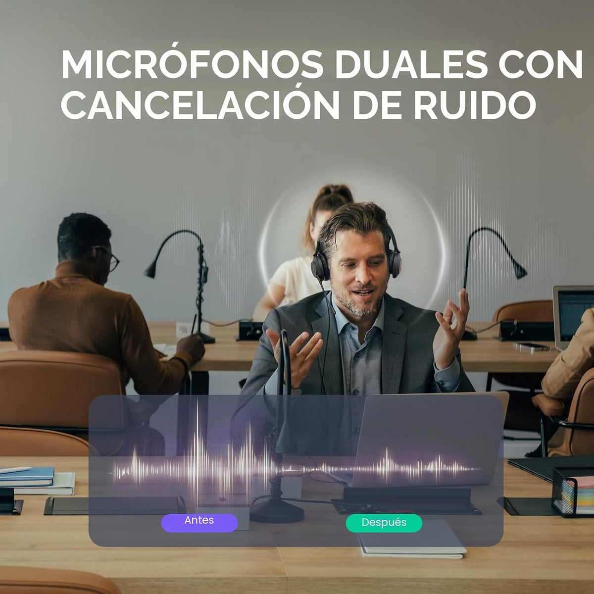 Yealink Auriculares USB UH37 con micrófono de cancelación de ruido, auriculares con cable para computadora portátil, certificados por equipos, cable USB-A/C, funciona con zoom y otras plataformas UC