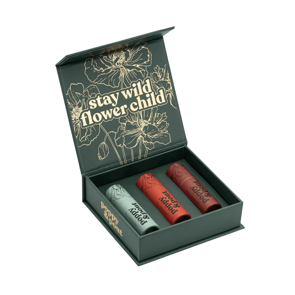 Paquete de 3 unidades + caja de regalo, bálsamo labial Poppy &amp;...