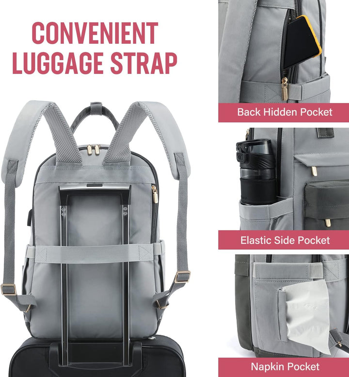 LOVEVOOK Mochila de viaje para laptop para mujer, bolsa antirrobo p...