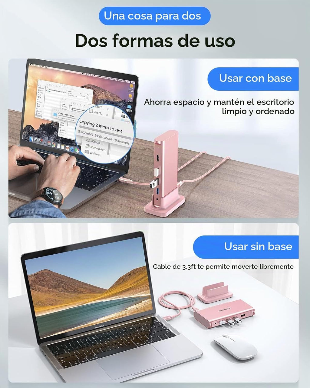 LENTION, CB-TP-D53HEA-CCN-ROG-AE, hub USB 3.0 de 5 puertos