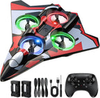 Avión de espuma Rc Planes con luces LED, avión de control remoto, avión de combate para niños y adultos de 8 a 16 años, 360 °F, rollo de acrobacias, drones para niños de 8 a 12 años, regalos