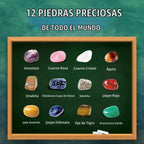 Kit de excavación de gemas, 12 piedras preciosas y cristales