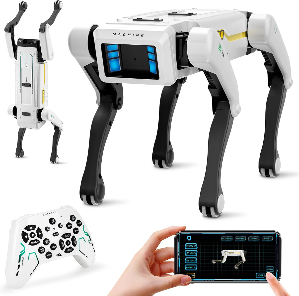 Smart Robot Dog - Mascota interactiva STEM con control de voz, más de 30 acciones y programación de aplicaciones, diseño duradero para niños a partir de 6 años (compatible con iOS/Android)