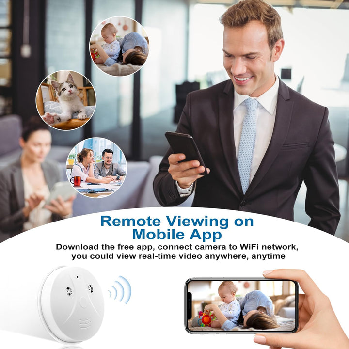 eovas Cámara de seguridad Smoke The Detector Cámara 1080P