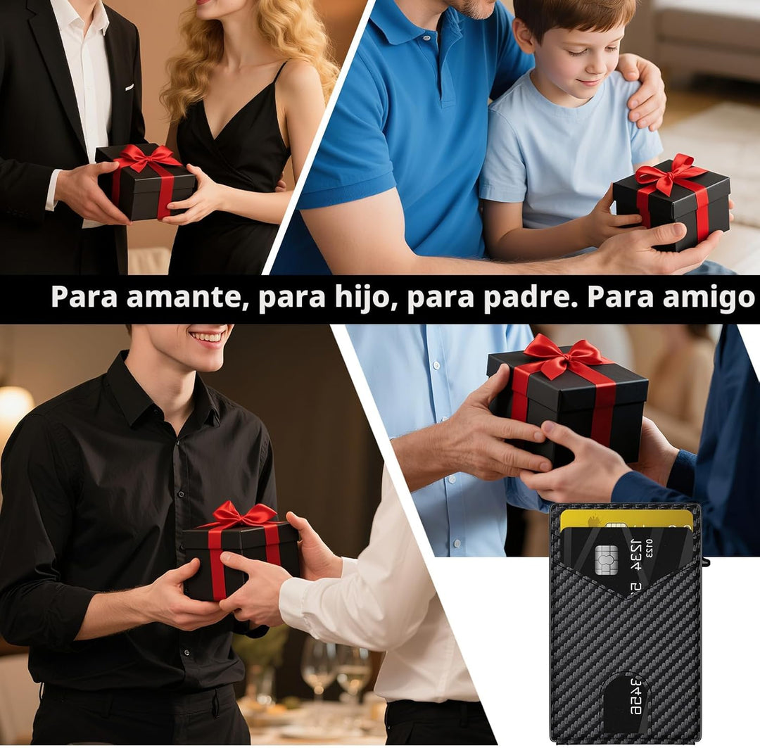 KISUEDZP Cartera delgada para hombres con bloqueo RFID, soporte de...