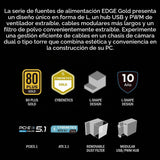 Lian Li EDGE850W - Fuente de alimentación ATX totalmente modular de...
