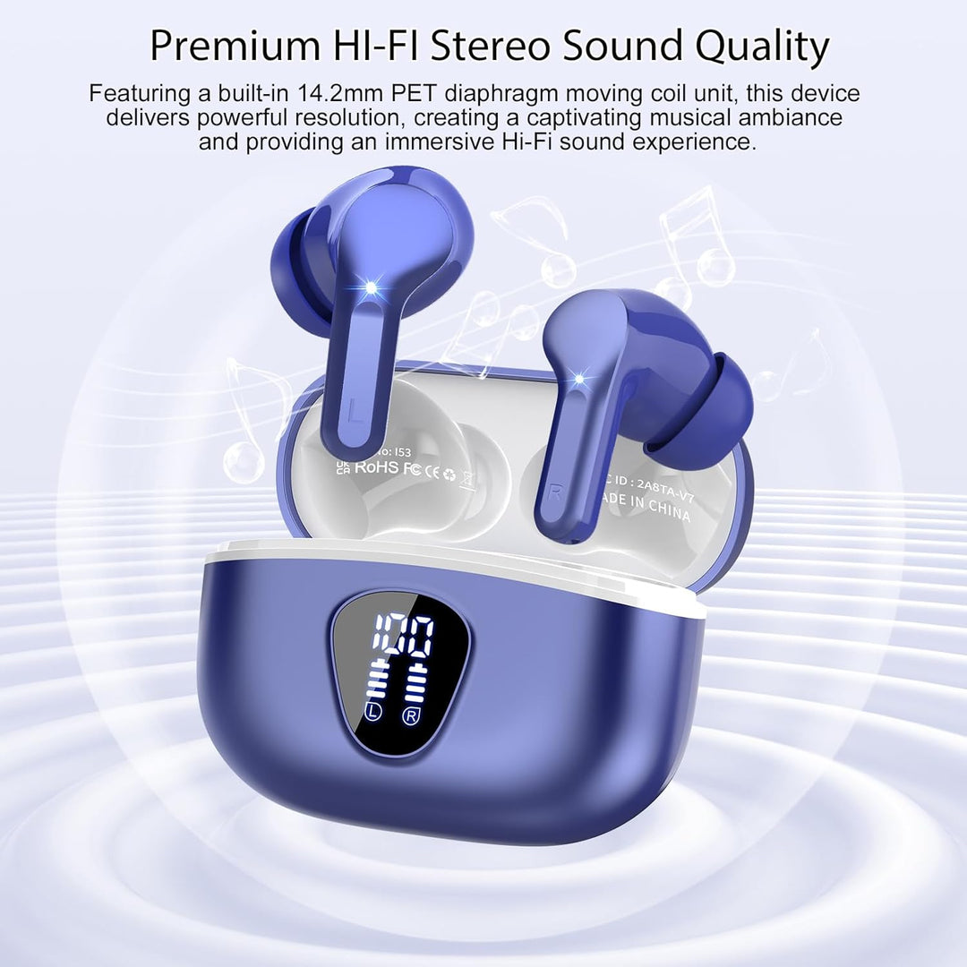 Auriculares inalámbricos, Bluetooth 5.4 Auriculares HiFi Estéreo, A...