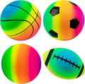 Juego de 4 Pelotas Deportivas Arcoíris, Set de Pelotas Inflables Multi-Deportes de 8.5 pulgadas