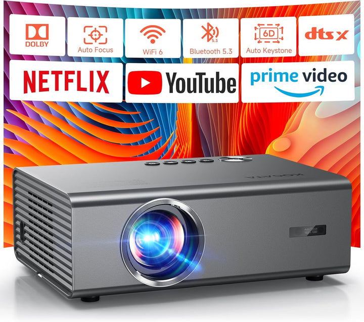 Proyector 4K con aplicaciones integradas, enfoque automático de 150...