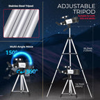 Telescopio para niños y principiantes, 2.756 in de apertura (15X-150X) AZ Mount Telescopios para astronomía, telescopio refractor portátil con trípode, adaptador de teléfono