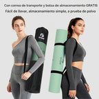 Esterilla de yoga antideslizante TPE Gruper extra ancha con marca de alineación, 72"L x 32"A x 0.32"/0.24"E (183cm x 80cm x 8mm/6mm), esterilla antideslizante para ejercicios con correa de transporte
