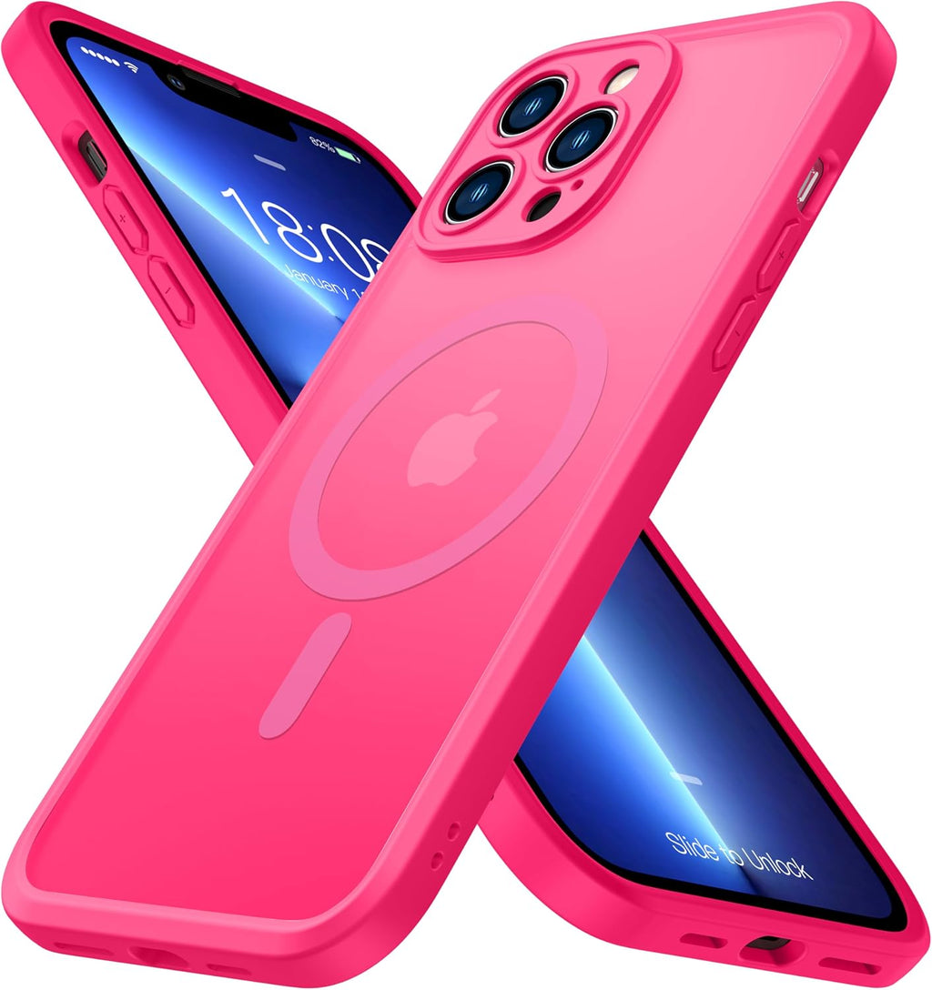 ImpactStrong Protector magnético diseñado para iPhone 13 Pro Max [protección de cámara] [prueba de caídas de grado militar] [compatible con MagSafe] Funda de teléfono delgada translúcida mate (6.7