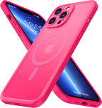 ImpactStrong Protector magnético diseñado para iPhone 13 Pro Max [protección de cámara] [prueba de caídas de grado militar] [compatible con MagSafe] Funda de teléfono delgada translúcida mate (6.7