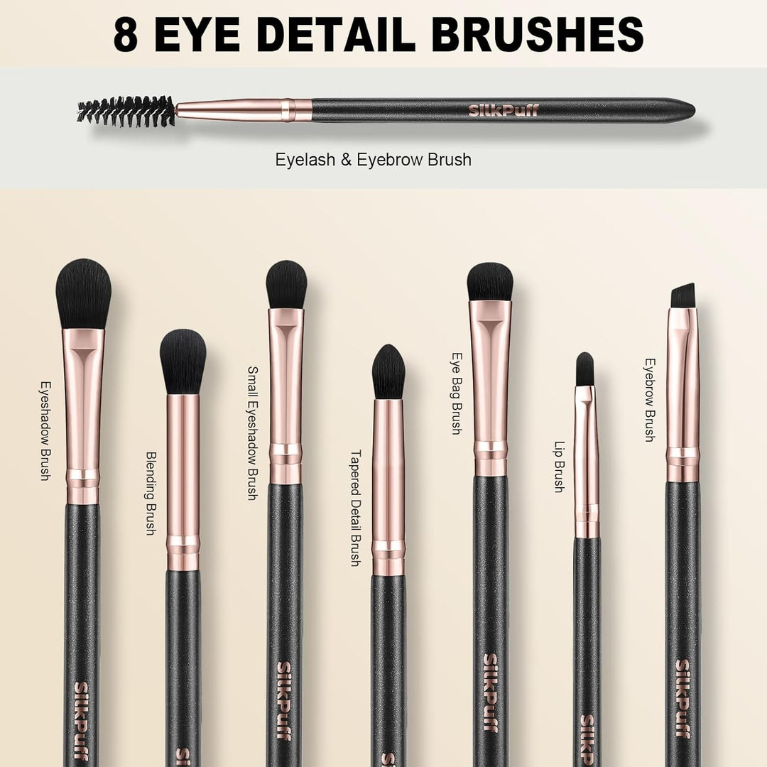 Set de brochas de maquillaje Silkpuff 15 piezas profesionales, broc...