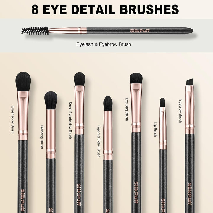 Set de brochas de maquillaje Silkpuff 15 piezas profesionales, broc...
