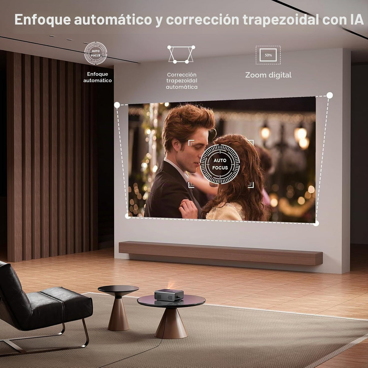 [2000 ANSI y aplicación con licencia oficial] Proyector inteligente...