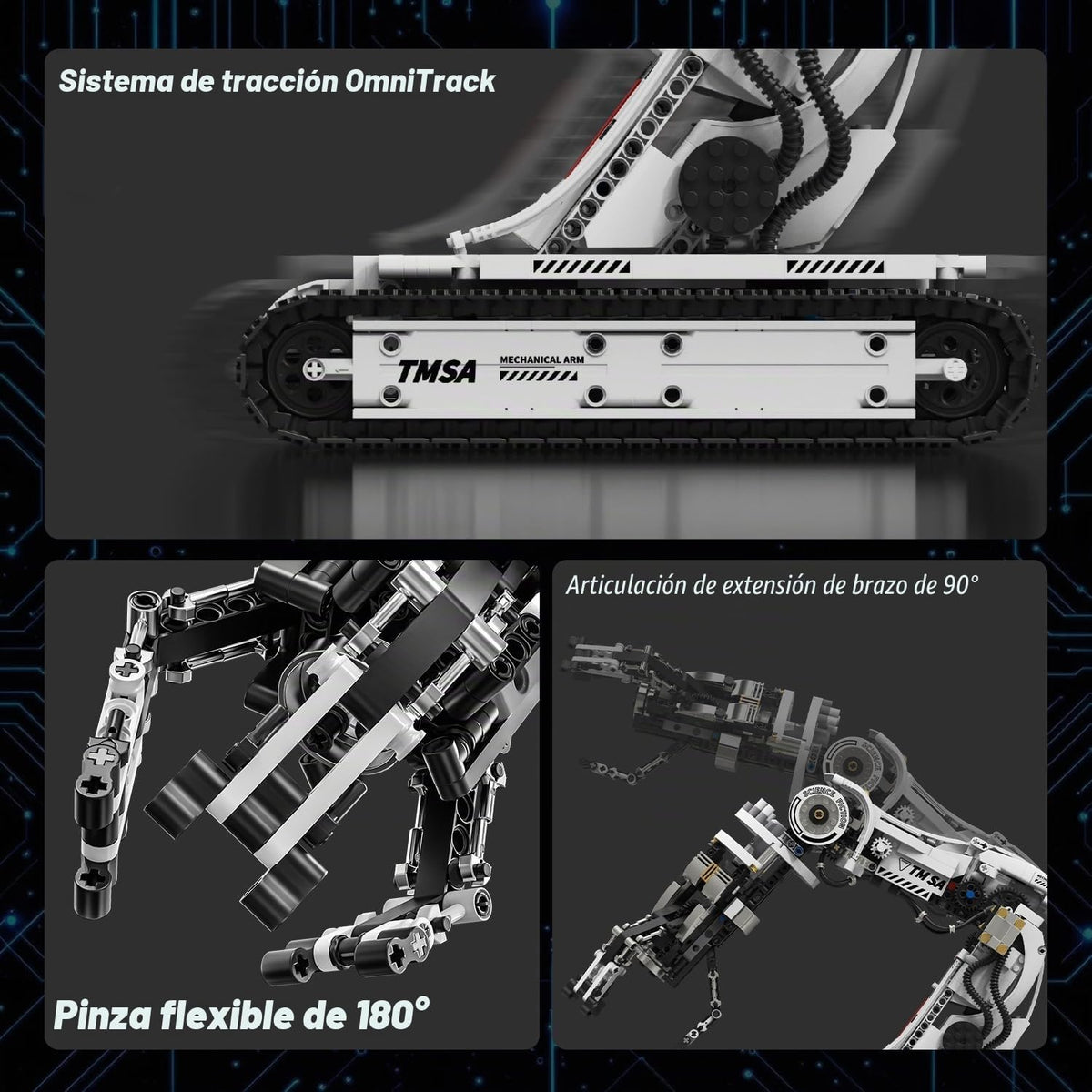 Gohero Kit de brazo de robot con seguimiento técnico 1468PCS STEM Control