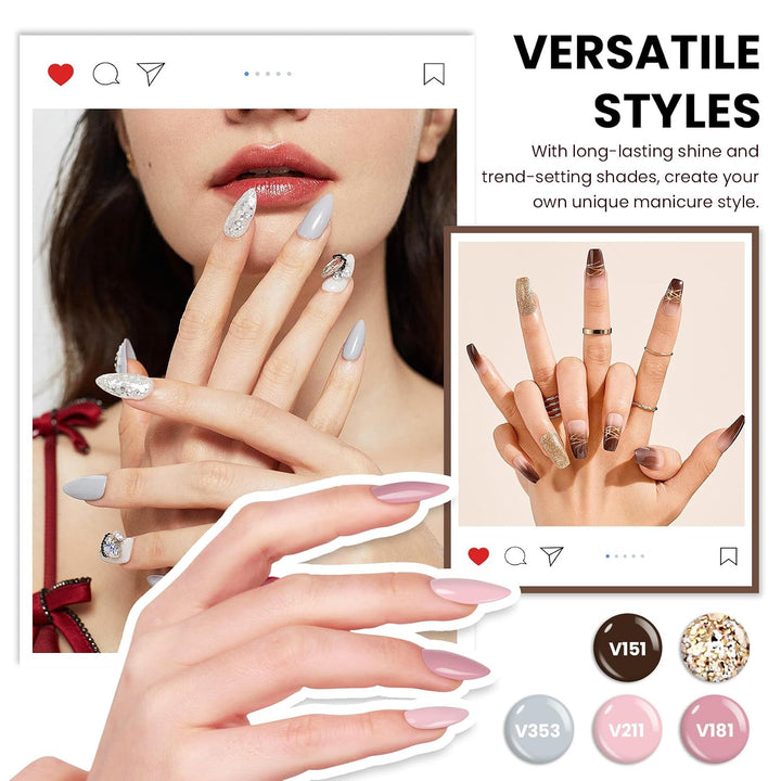 VANREESA Kit de esmalte de uñas de gel con luz UV, 53 piezas, juego...