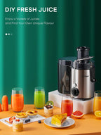 HOUSNAT Exprimidor para frutas y verduras enteras, ajuste de 3 velocidades