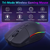 Redragon Mouse inalámbrico para juegos, Bluetooth\/2.4Ghz\/USB-C, c...