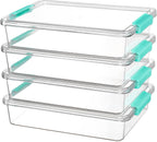 Vtopmart Paquete de 4 cubos de almacenamiento de plástico de 6 cuartos de