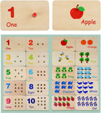 Montessori Bloques de conteo de números, juguetes de tablero de clavijas, materiales de manipulación matemática de madera para preescolar, juguete de aprendizaje Montessori para niños de jardín de infantes (clavija colorida)