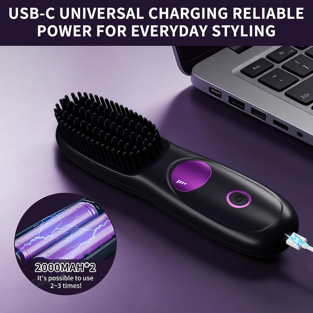Cepillos alisadores portátiles actualizados para viajes, carga USB