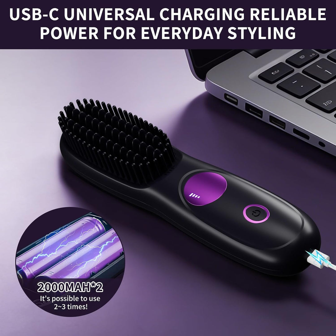 Cepillos alisadores portátiles actualizados para viajes, carga USB,...