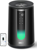 DREO AHAM VERIFIDE - Purificador de aire inteligente para el hogar, dormitorio, mascotas, humo, polvo, polen y olores, Wi-Fi/Voz/Alexa, monitor PM2.5, automóvil, turbo, modo de sueño HEPA, DR-HAP008S