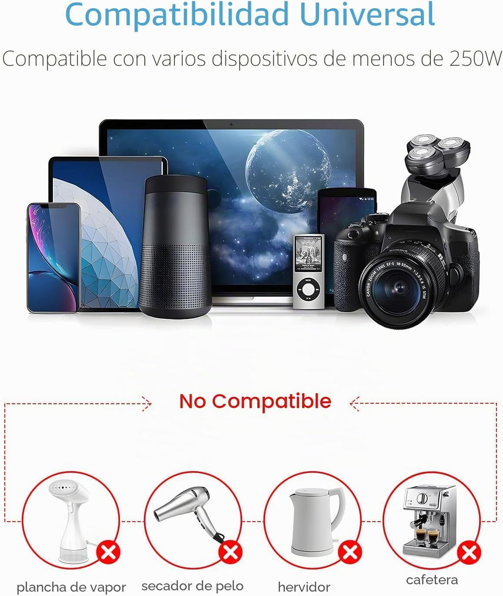 BESTEK Convertidor de 220V a 110V, convertidor de voltaje de 300W de EE. UU