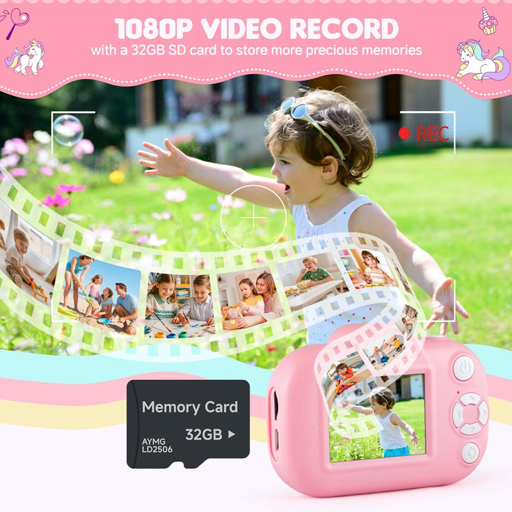 Cámara para niños para niñas de 3 a 5 años, regalos, cámara digital...