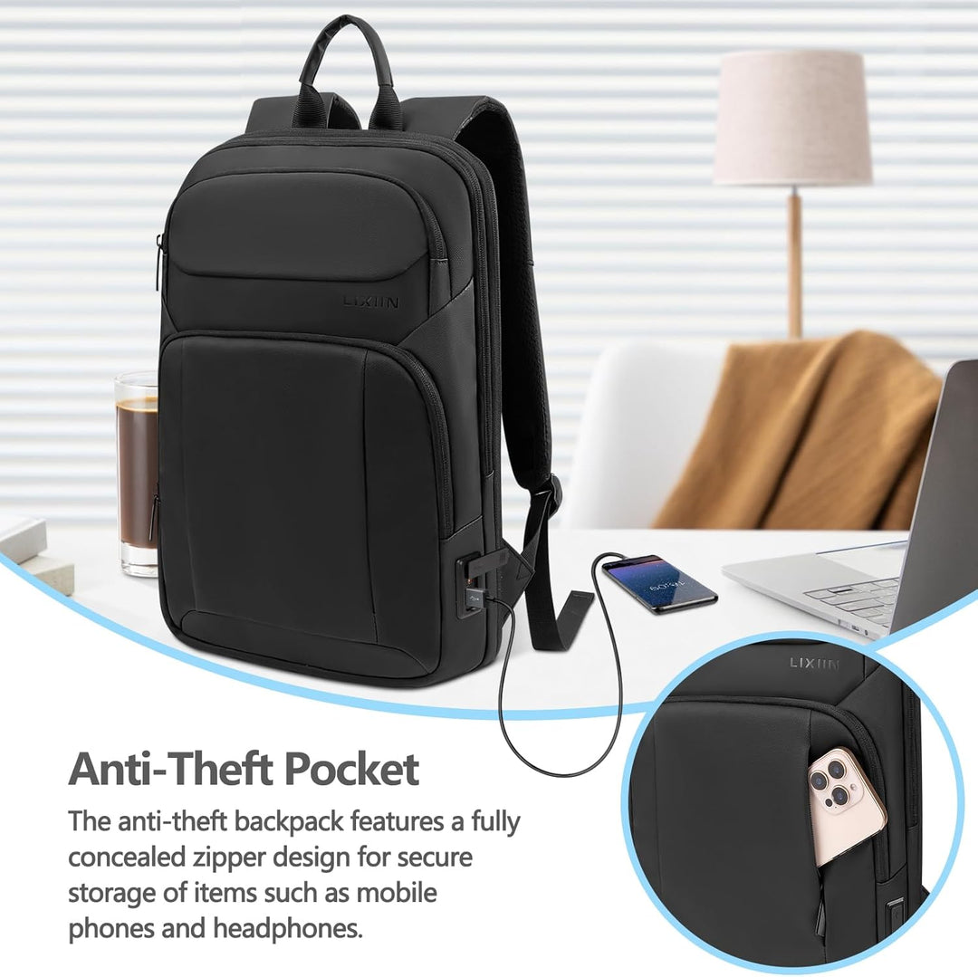 Lixiin Mochila para laptop para hombre, mochila de viaje expandible...