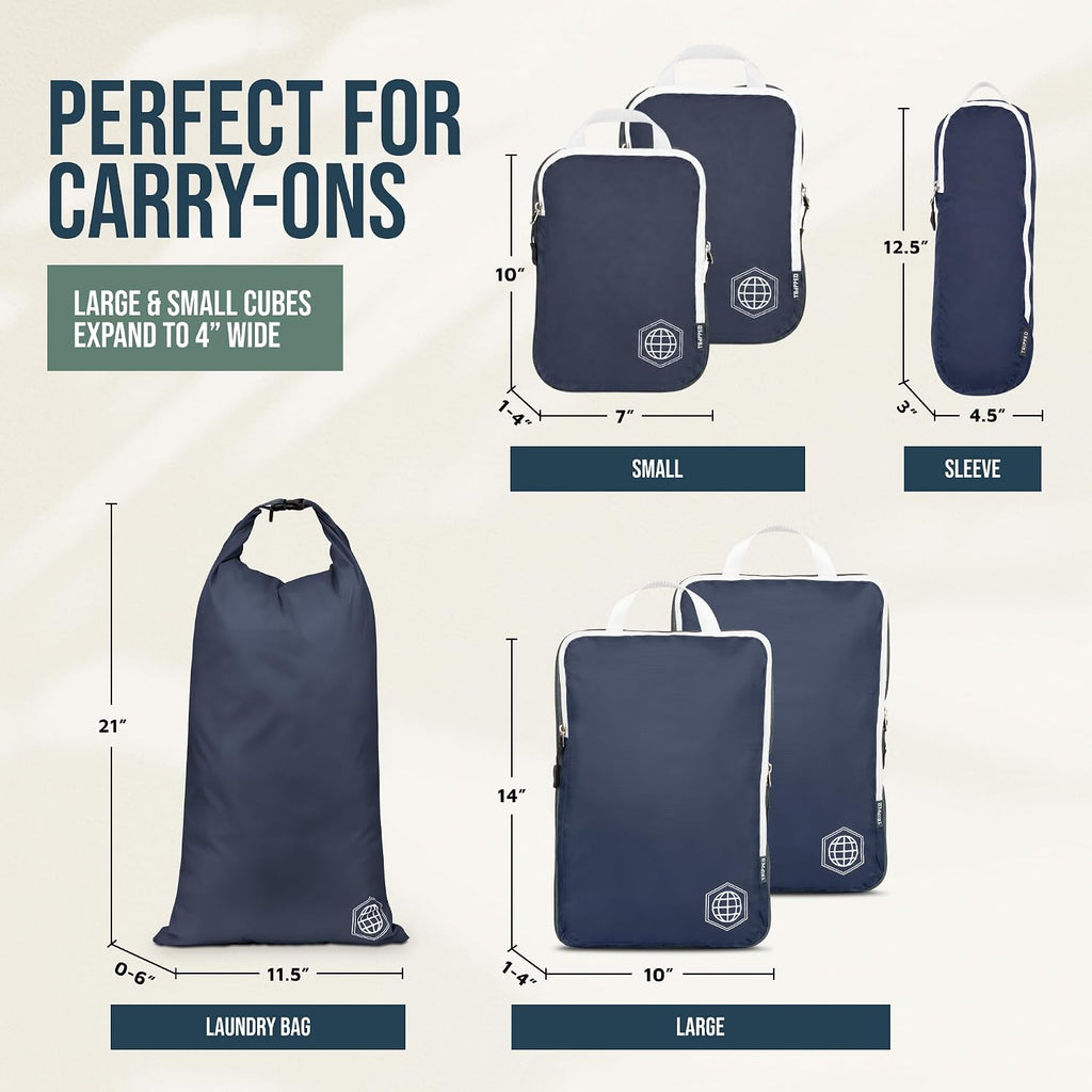 TRIPPED Travel Gear Paquete de 6 cubos de compresión para equipaje de mano