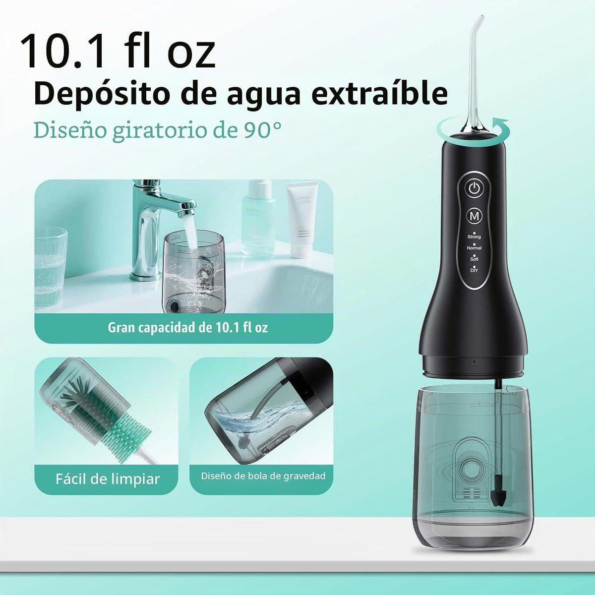 OasiSmile Flosser de agua inalámbrico L5, presión ajustable de bricolaje