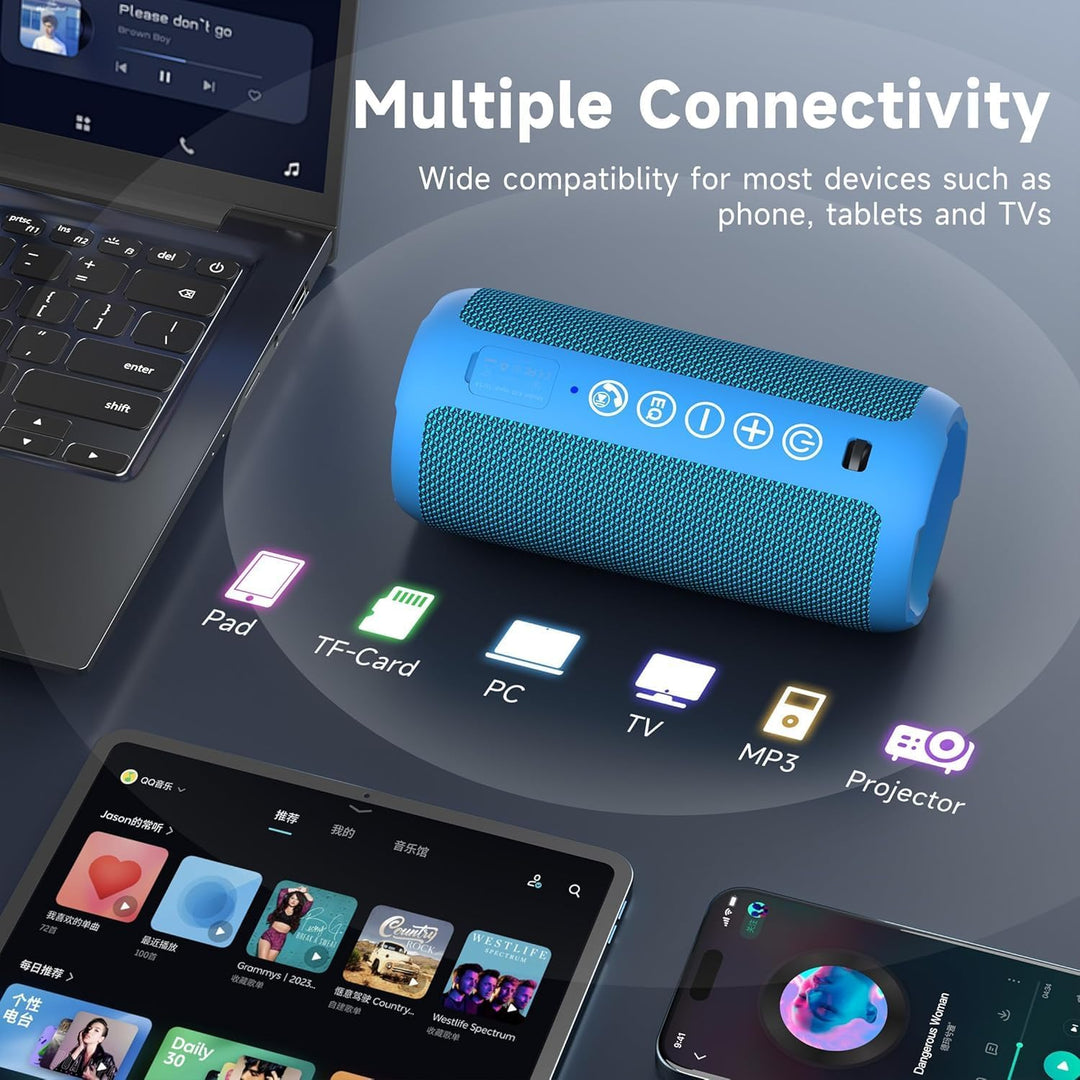 Ortizan - Bocinas Bluetooth 5.3 portátiles para exterior, impermeab...