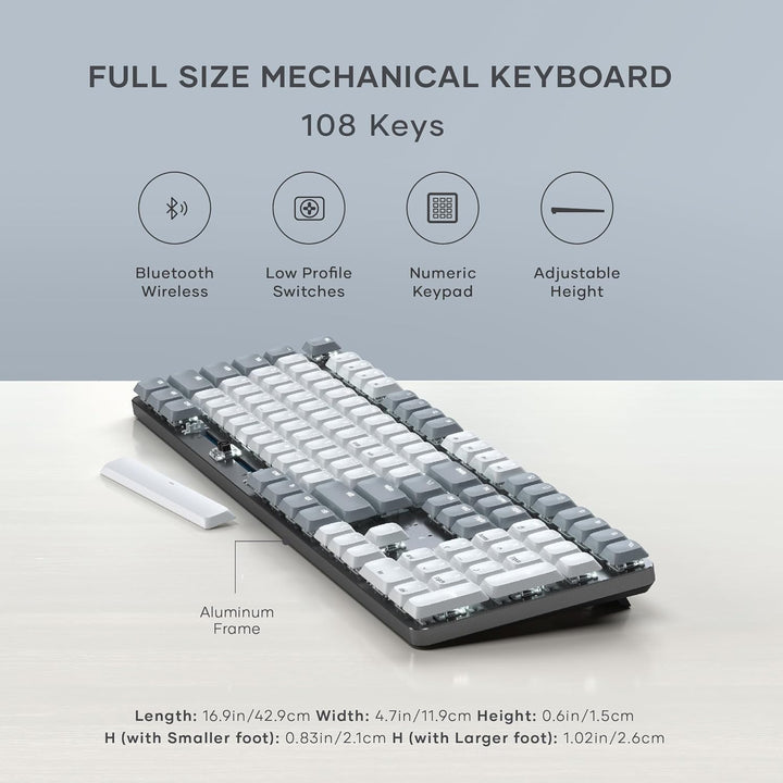 Satechi SM3 - Teclado mecánico para Mac y Windows, 108 teclas de ta...
