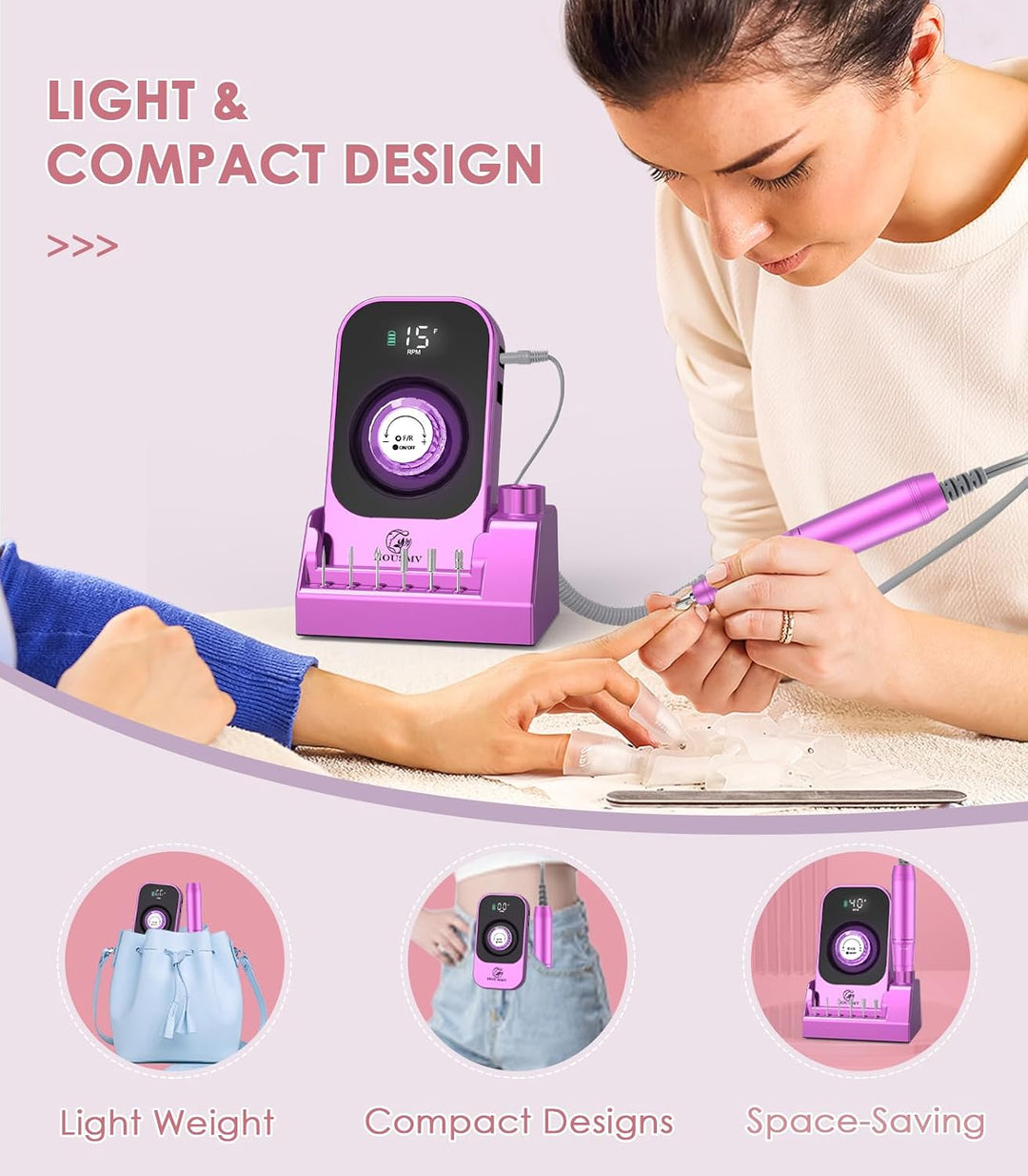 Lima de Uñas Eléctrica Profesional: Lima de Uñas Eléctrica Portátil...