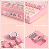SOLAKAKA Teclado mecánico inalámbrico KI99 Pro 96% (rosa, interrupt...