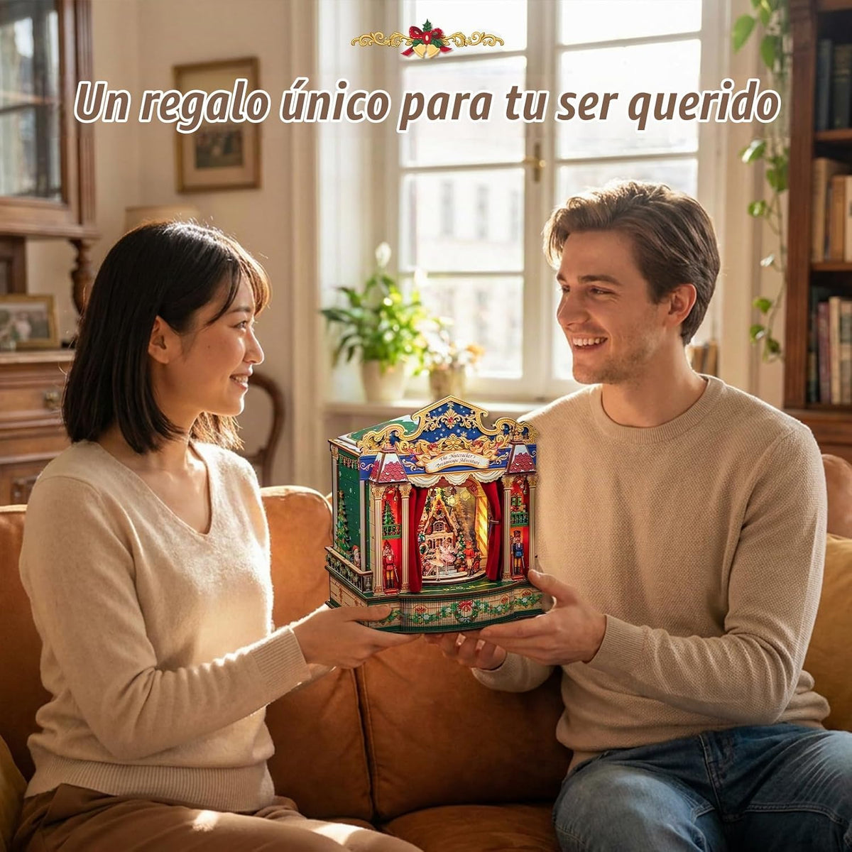 CUTEBEE Rompecabezas de madera 3D para adultos, caja de música de teatro en