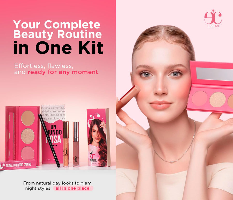 Erikas Kit de maquillaje cosmético: brillo de labios, delineador de...