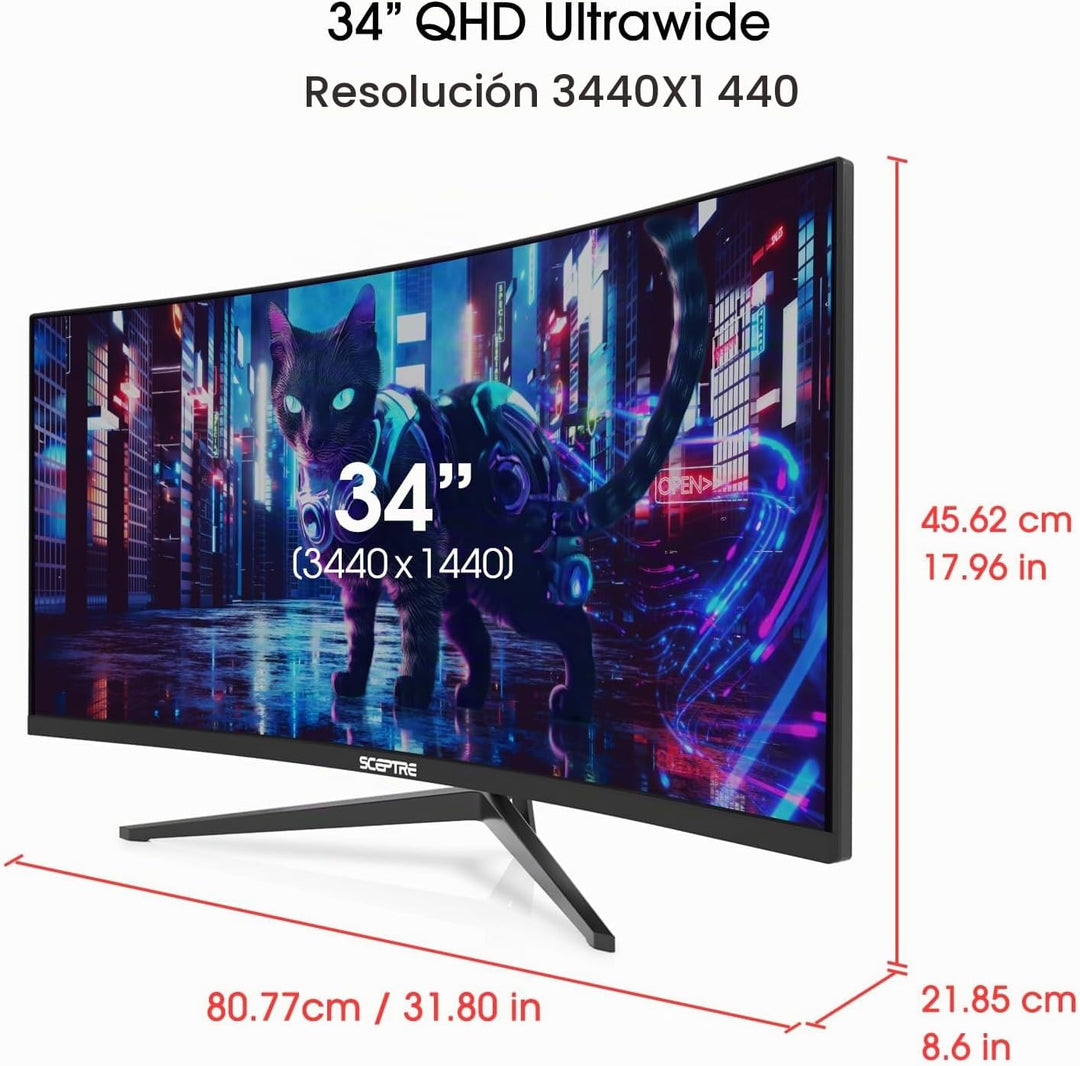 ¡Nuevo! Sceptre - Monitor ultraancho curvado de 34 pulgadas WQHD de...