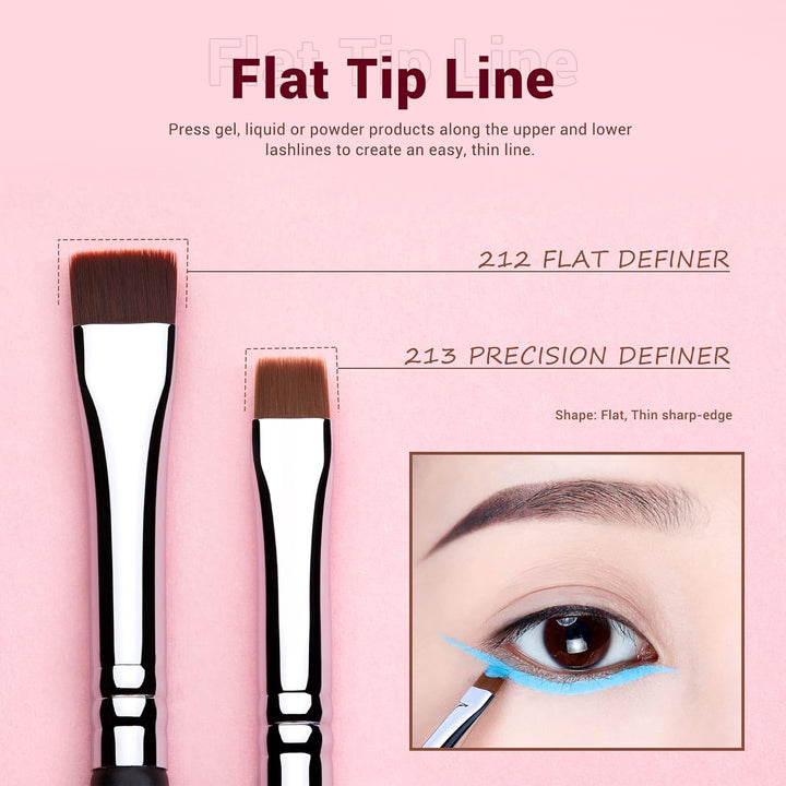 Juego de brochas delineador de ojos Jessup, brochas de maquillaje d...