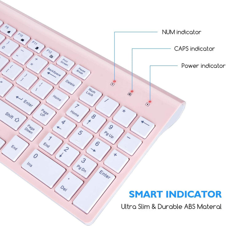 Cimetech - Juego de teclado y mouse inalámbricos compacto de tamaño...