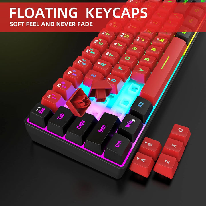 Snpurdiri - Teclado RGB de 60 % con cable, pequeño, compacto, resis...