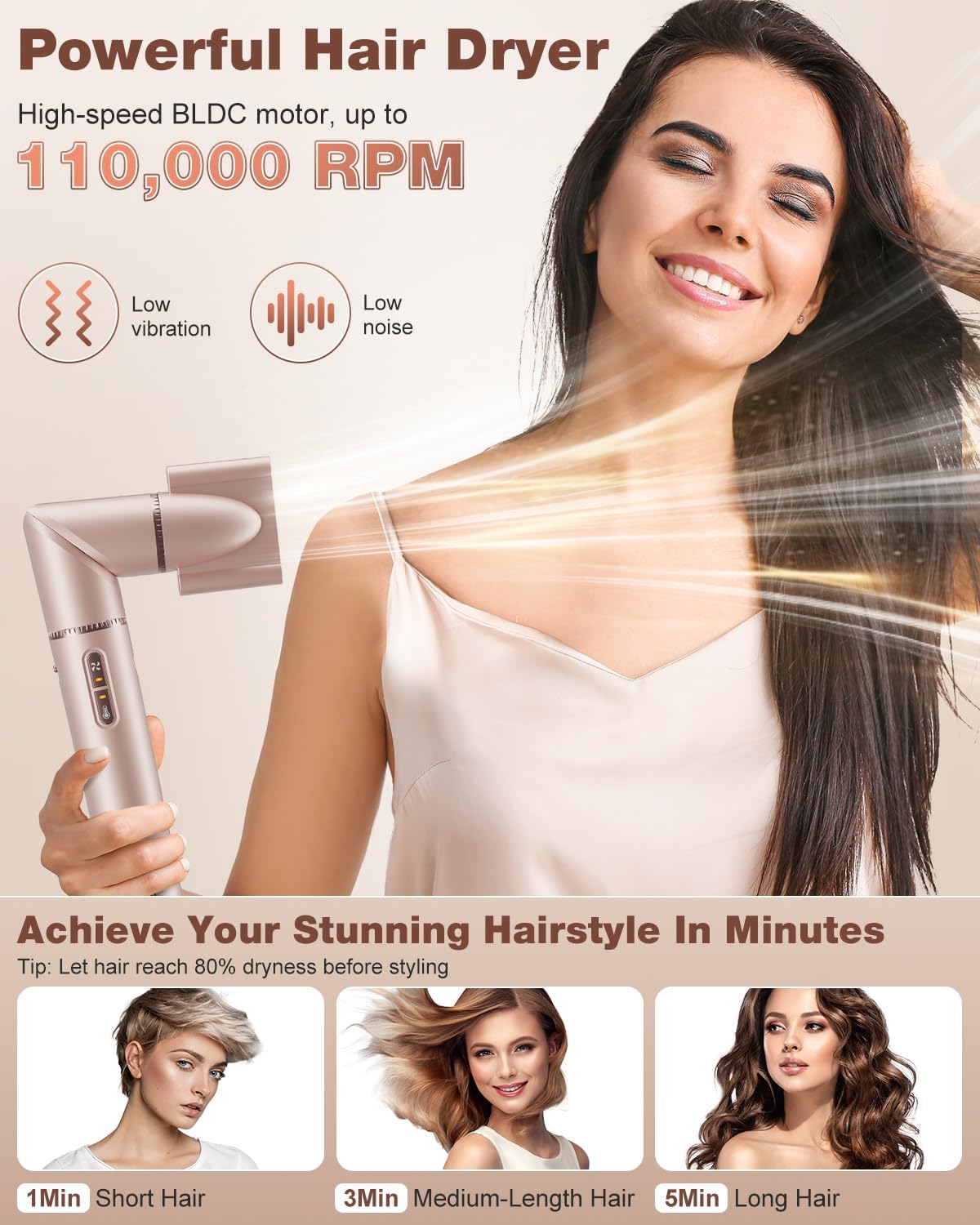 7MAGIC Estilizador de cabello y cepillo secador de cabello 7 en 1,...