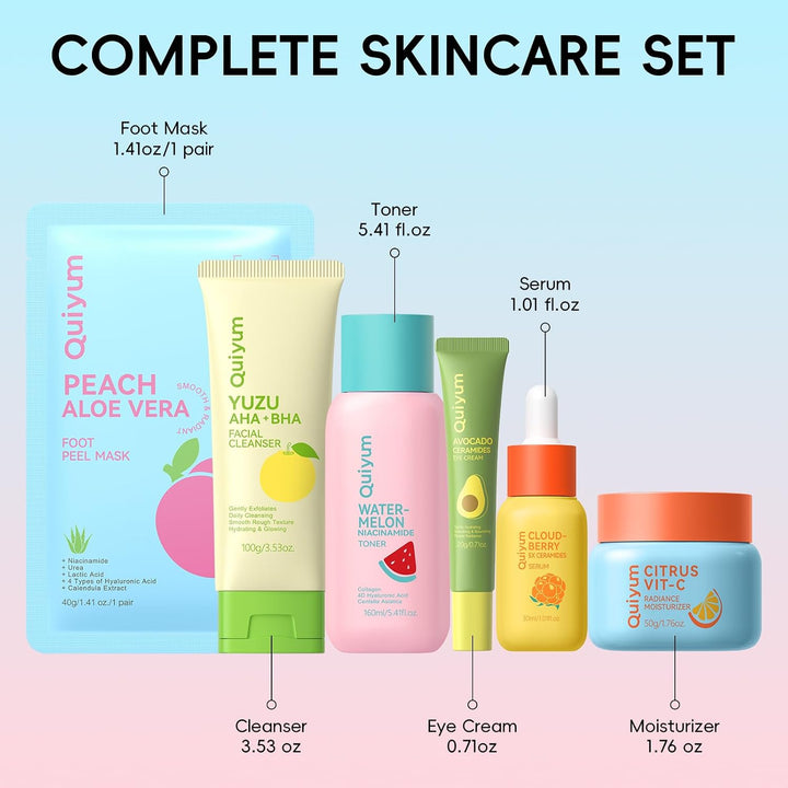 QUIYUM Set de regalo para el cuidado de la piel de frutas, rutina d...