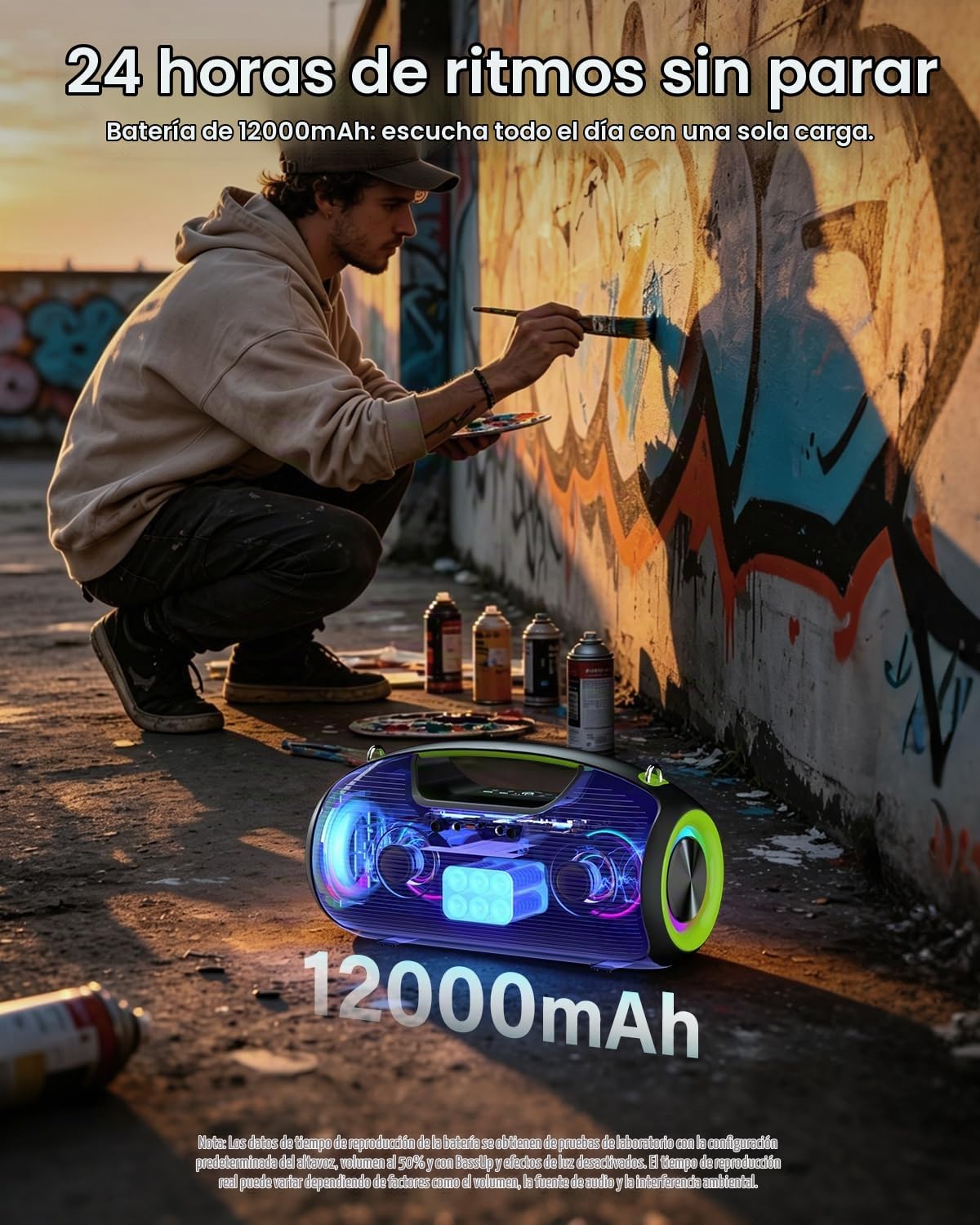 Altavoz Bluetooth, altavoces portátiles de pico de 200 W