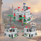 Juego de bloques de construcción del castillo medieval de caballero, con 12 figuras de caballero de las sombras, castillo del reino de los caballeros, regalo de Pascua para niños, 4+, 718 piezas