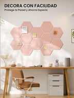 Paquete de 12 azulejos hexagonales de fieltro para tablón de
