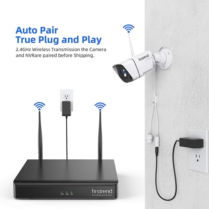 Sistema de cámara de seguridad inalámbrica 1080P, sistema DVR inalá...